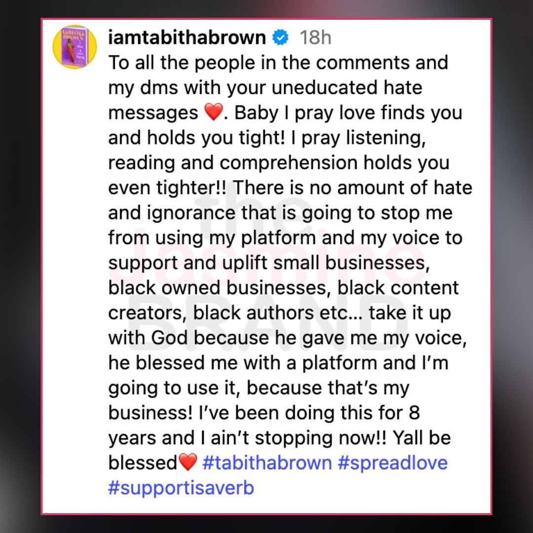 thejasminebrand's tweet image. #TabithaBrown has a message for the folks flooding her comments and DMs with negativity. 

👨🏾‍💻: @hausofaaron