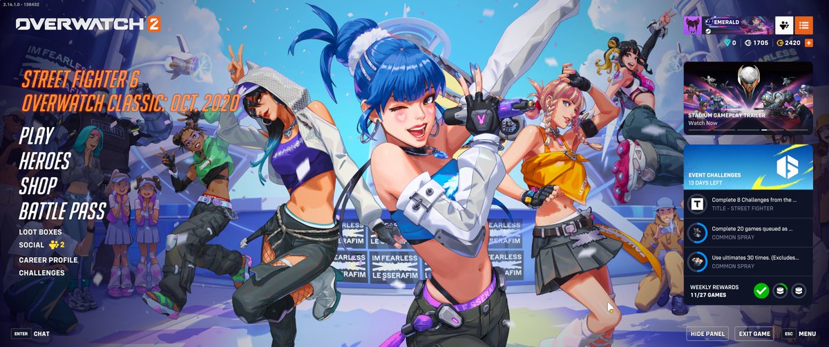 ow_emerald's tweet photo. Now that's i learned how to change lobby background i'm never leaving LE SSERAFIM era!! https://t.co/qHdQgF4UfC
