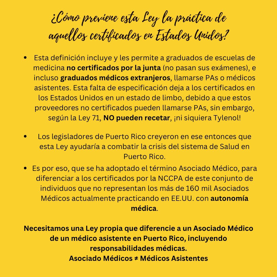 AsocMedicoPR's tweet photo. 🚨¡Se van nuestros doctores médicos, pero los Asociados Médicos Certificados pueden ayudar! 🚨
Hemos recibido muchos mensajes positivos de personas interesadas en saber los asuntos legales por los que luchamos cambiar para traer a los Asociados Médicos certificados a Puerto Rico. https://t.co/56Sx8TR5HZ