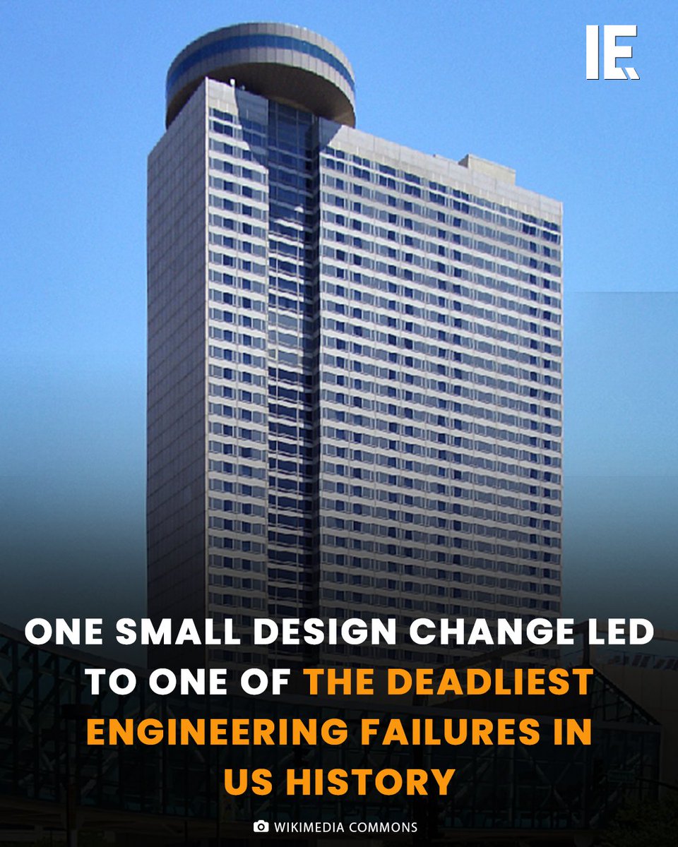 IntEngineering's tweet photo. In 1981, two walkways at the Hyatt Regency in Kansas City collapsed during a tea dance, killing 114 and injuring over 200. A small design change doubled the load on a key connection—turning oversight into tragedy.
Find more: https://t.co/nwL3HeB3eh
#EngineeringDisaster https://t.co/DHTSdvBZfn