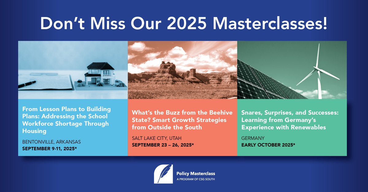 Submit your interest form by May 28 to be considered for a fully funded Policy Masterclass in Arkansas, Salt Lake City, or Germany. 

Policy mastery begins here. 
➡️Learn more and apply today: bit.ly/PolicyMastercl…
#StateLeaders #PolicyMastery #PolicyInnovation