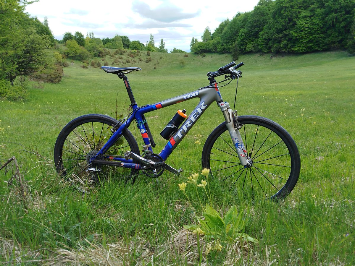 15th day with frost this May at my Slovak karst station. See doline behind my mountain bike after servicing the station.