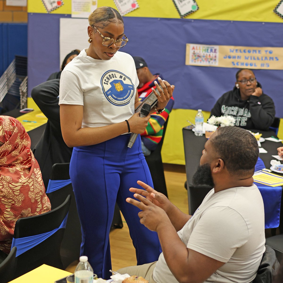 Unity was in the community at School No. 5 this morning. Today was Take Your Parent/Guardian to School Day, and everyone began with Math and ELA work! Seeing so many parents learning about and sharing thoughts on their child's school experience was wonderful! #ONERCSD