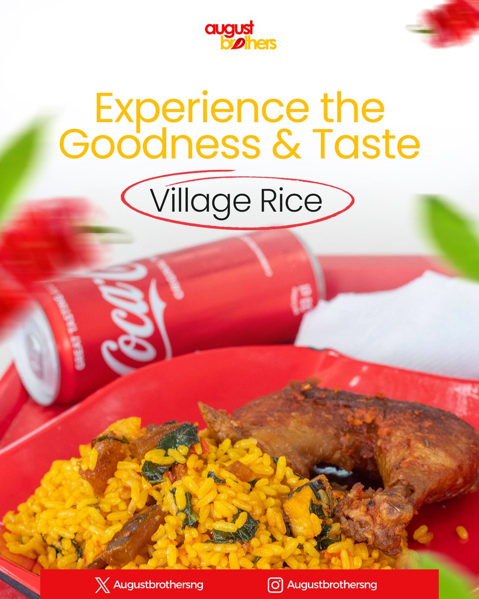 AugustBrothers's tweet photo. The perfect combo! 😋😋😋

Our tasty Village Rice and juicy chicken washed down with a chilled Coke. 

Order now: +234 817 116 3430 for a satisfying meal. 

#ladokites #lautech #menu #purr #AugustBrothers #viral #fypviraltwitter https://t.co/UCLy8LeA1W