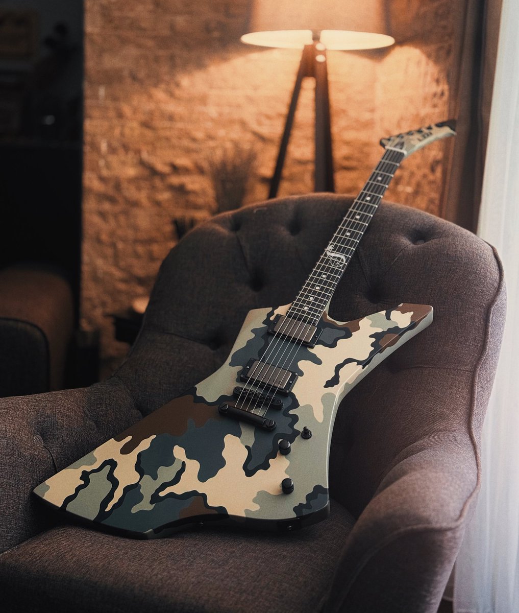 Surprise! Meet my new axe! Snakebyte Camo. 

I don’t usually go for signature models. But Metallica has been a huge part of my musical journey since I was a kid. So, It’s a reminder of where it all started.