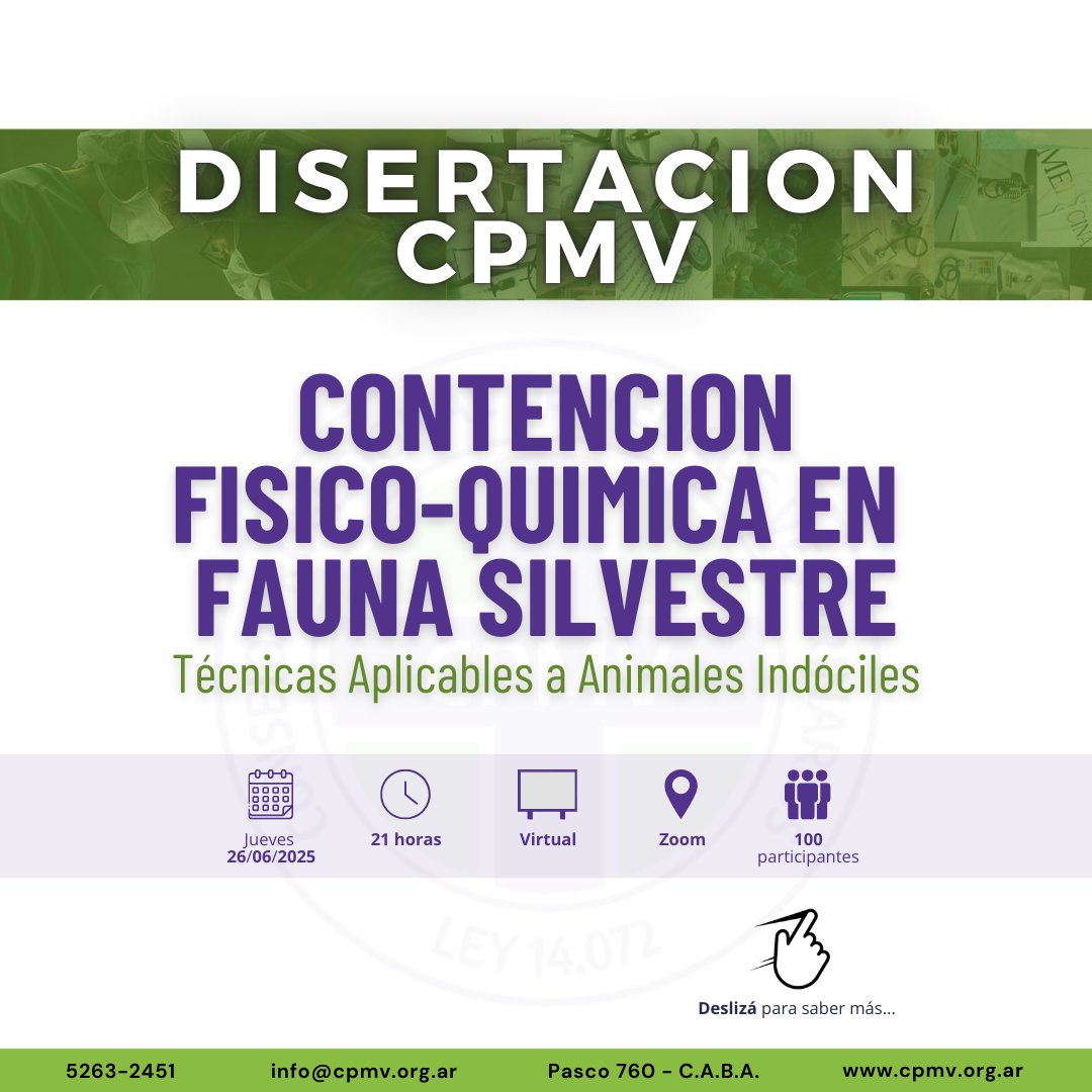 CPMV14072's tweet photo. 🌐Abrimos la inscripción para la disertación del M.V. Luciano Sampietro: https://t.co/EOrPOtjoC6
⚠️Recordá que la charla es, sin costo, para nuestros matriculados. En caso de estar matriculado en otro Consejo/Colegio, deberás abonar el arancel.
#disertacion #cpmv #charla #vete https://t.co/4s4fgi8FAn