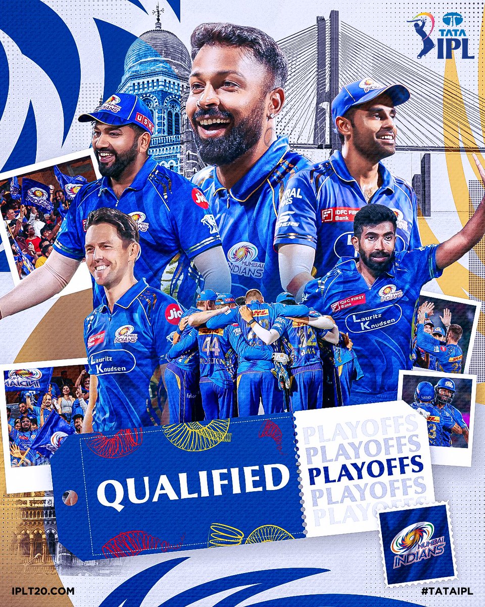 🚨 MUMBAI INDIANS HAVE QUALIFIED FOR IPL 2025 PLAYOFFS. 🚨