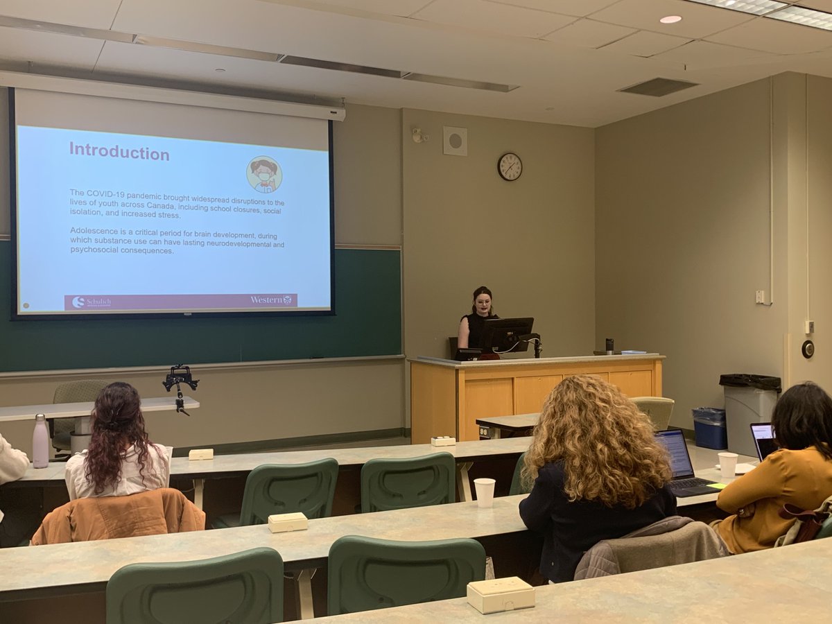 Dr. Jamie Seabrook (@jamie_seabrook1) on Twitter photo Excellent presentation by <a href="/westernuepibio/">Western Epi&Biostats</a> MSc student, Mackenzie Betteridge, on substance use patterns among Canadian teens during the #COVID19Pandemic at Child Health Research Day
<a href="/SchulichMedDent/">Schulich WesternU</a> <a href="/TheHEALab/">The Heal</a> <a href="/westernuGeoEnv/">Western Geography & Environment</a> Excellent presentation by <a href="/westernuepibio/">Western Epi&Biostats</a> MSc student, Mackenzie Betteridge, on substance use patterns among Canadian teens during the #COVID19Pandemic at Child Health Research Day
<a href="/SchulichMedDent/">Schulich WesternU</a> <a href="/TheHEALab/">The Heal</a> <a href="/westernuGeoEnv/">Western Geography & Environment</a>