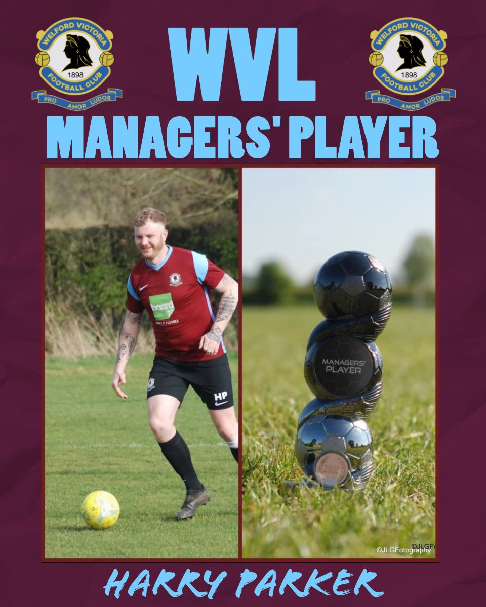 WelfordvFC's tweet photo. A round up of the winners from the weekends end of season presentation for the 24/25 season #UpTheVics🩵💜
 
🏆 Managers’ player - HP
🏆 Players’ player - @harry_j13 
🏆 Most improved player - @Sammylee144 
⚽️ Top goal scorer - @BreezeSam_ 

@LeicsCFL https://t.co/kOgICvNEx8