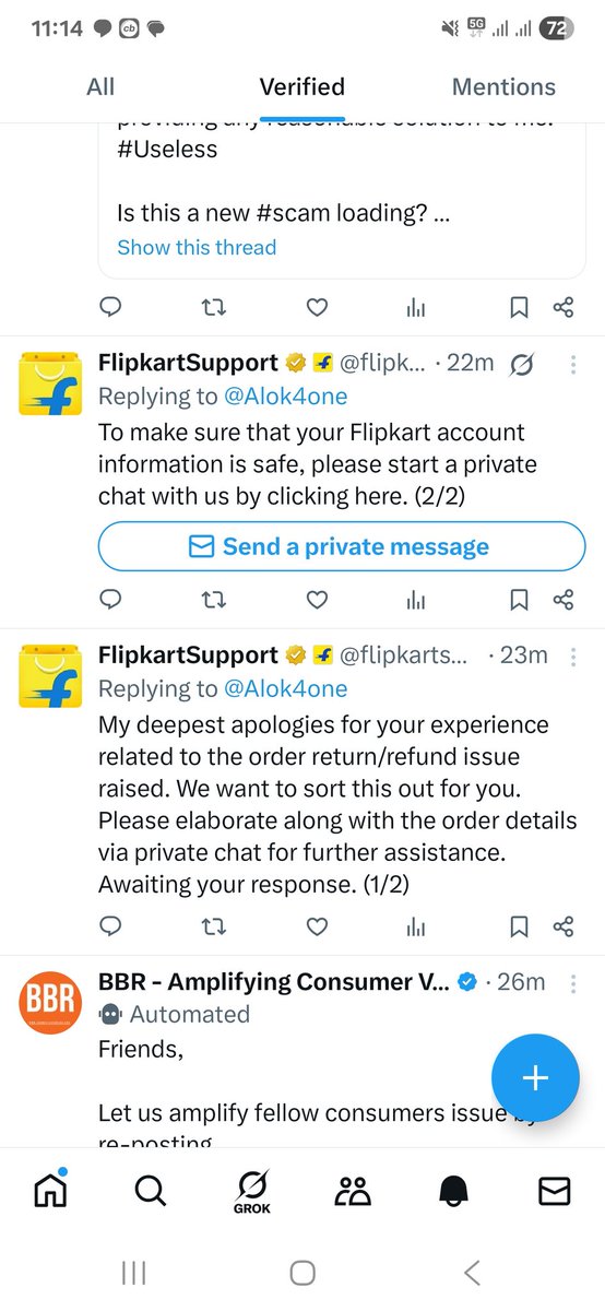 Alok4one's tweet photo. @flipkartsupport Why are you reverting privately? Afraid of getting #exposed, worried about your image? When we #customer contact then just vogus talks and false information/promises? Why do the customer have to take this matter to social media to get our issue heard?
@nch1915 https://t.co/BvnWfrcZcD
