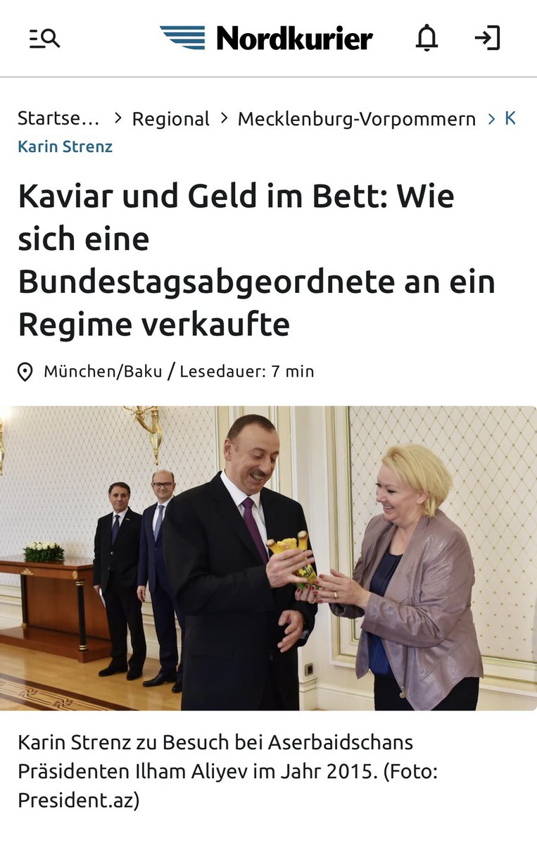 Was Aserbaidschan durch die Bestechung deutscher und europäischer Politiker betreibt, ist ziemlich genau das was wir unter hybrider Kriegsführung verstehen.
nordkurier.de/regional/meckl…