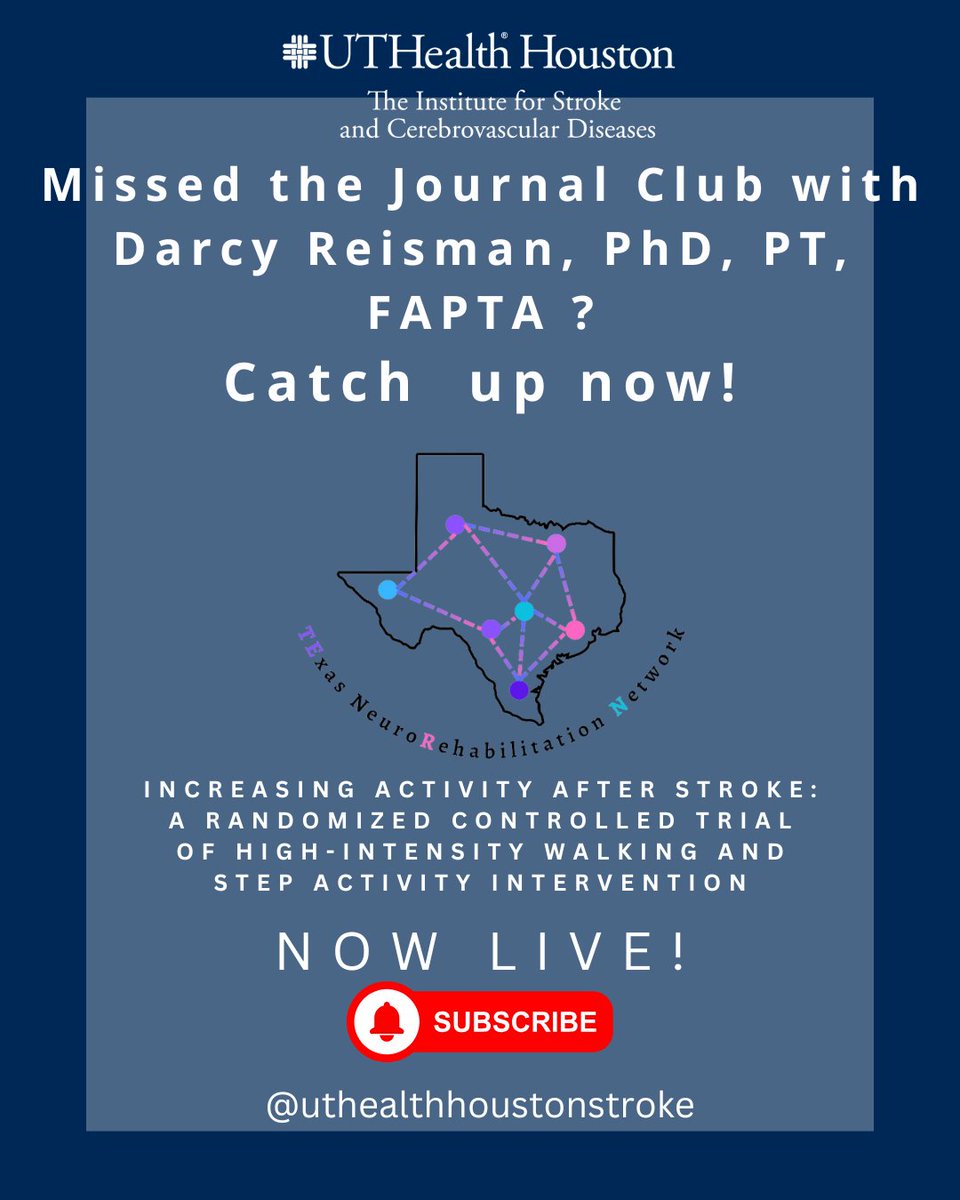 Missed out on the Journal Club with Dr. Reisman? No problem! 📚✨ Subscribe to our YouTube channel and catch up now!

YouTube: @uthealthhoustonstroke

#subscribe #Stroke #Education #GRASP