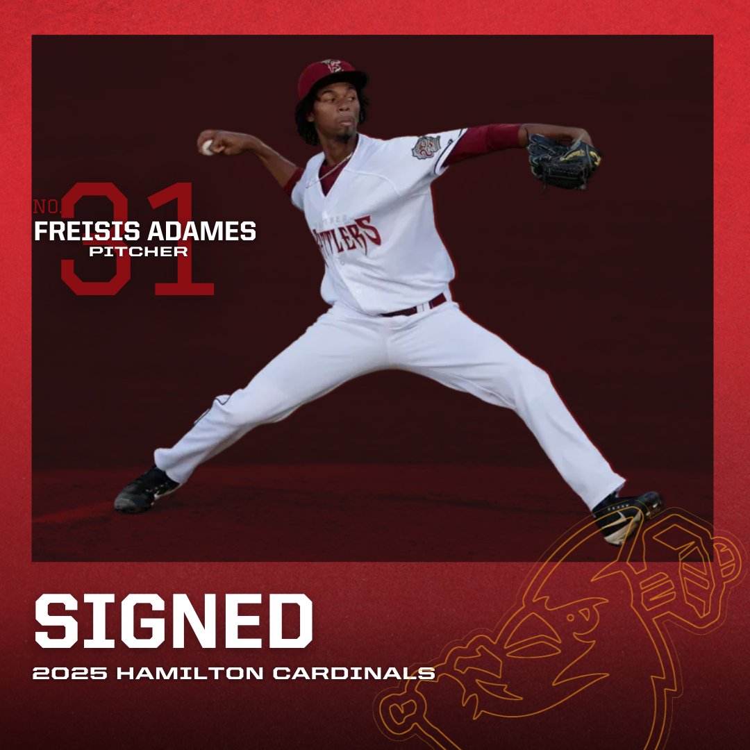 The Hamilton Cardinals are pleased to announce the signing of right-handed pitcher Freisis Adames, a former Milwaukee Brewers prospect.

Standing at 6-foot-3 and weighing 175 pounds, Adames hails from Las Matas de Farfán in the Dominican Republic. He began his professional career