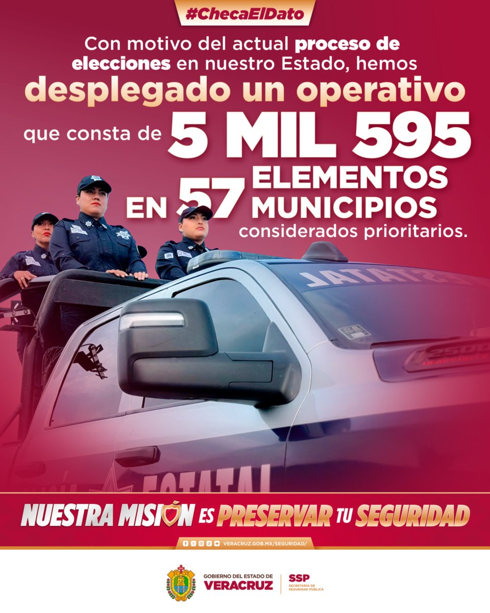 Continuamos trabajando para mantener la paz e integridad en el estado.

De manera coordinada con los tres órdenes de gobierno, desplegamos un operativo para resguardar la seguridad durante la presente jornada electoral. 🗳️

Nuestra Misión es Preservar tu Seguridad. ❤️