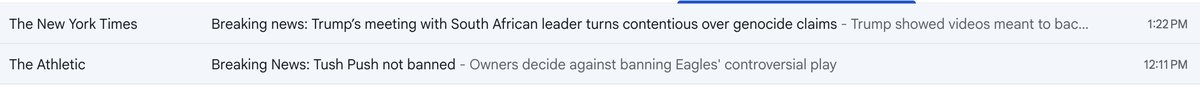 Two divisions of the same company.

Different understandings for what constitutes "breaking news".