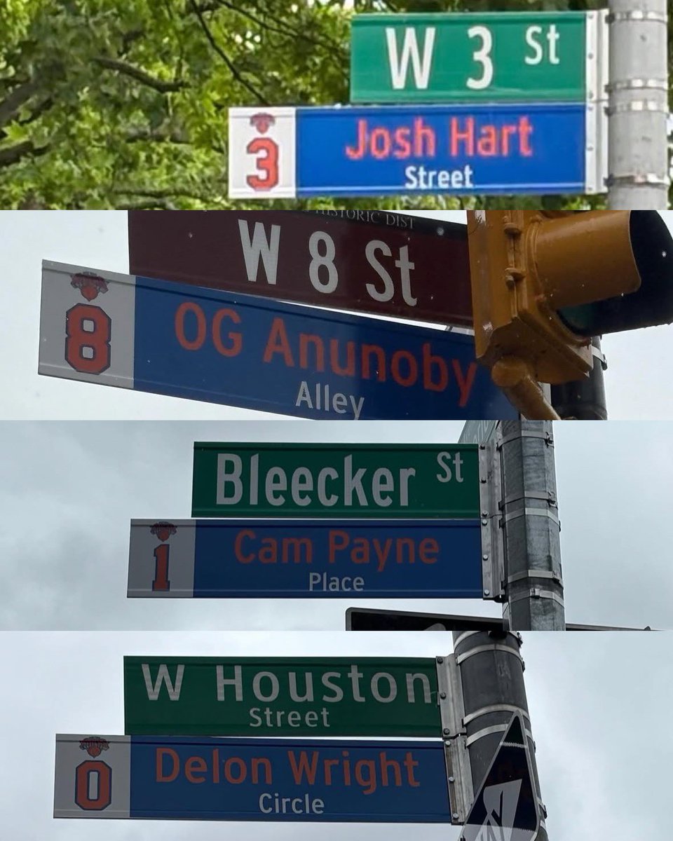 Every Knicks player got a street in Manhattan named after them omg 😭