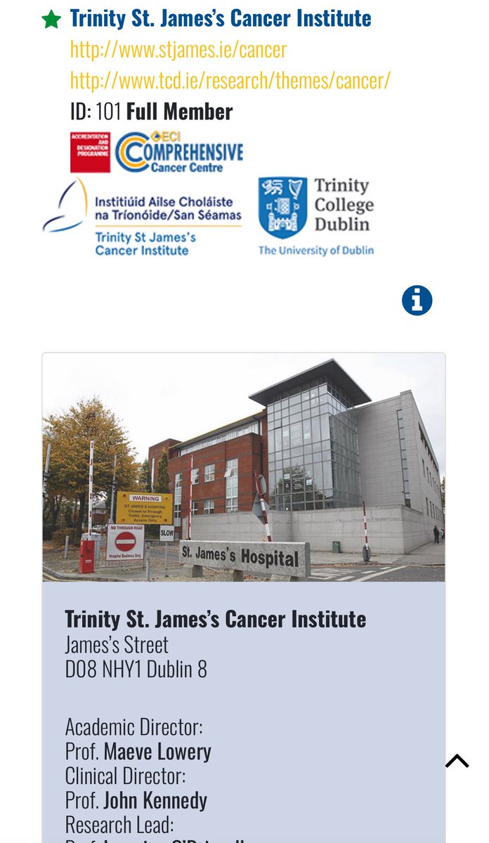 M Raheel Khan (@mraheelhashim) on Twitter photo 🚨🚨📢📢
<a href="/CancerInstIRE/">Trinity St James's Cancer Institute</a> <a href="/stjamesdublin/">St James's Hospital</a> now <a href="/OECI_EEIG/">Organisation of European Cancer Institutes</a> accredited #ComprehensiveCancerCentre
A proud moment for all of us 🤩
Congratulations to <a href="/MaeveLowery/">Maeve Lowery</a> and everyone who have been tirelessly working to make it happen 🚨🚨📢📢
<a href="/CancerInstIRE/">Trinity St James's Cancer Institute</a> <a href="/stjamesdublin/">St James's Hospital</a> now <a href="/OECI_EEIG/">Organisation of European Cancer Institutes</a> accredited #ComprehensiveCancerCentre
A proud moment for all of us 🤩
Congratulations to <a href="/MaeveLowery/">Maeve Lowery</a> and everyone who have been tirelessly working to make it happen