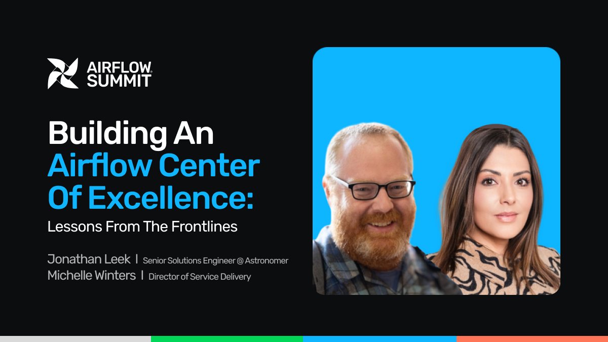 Big teams. Bigger workflows. One central Center of Excellence to rule them all.

If you're building #Airflow at scale, this talk is for you. Make it part of your Airflow Summit 2025 experience — register now: airflowsummit.org/tickets/