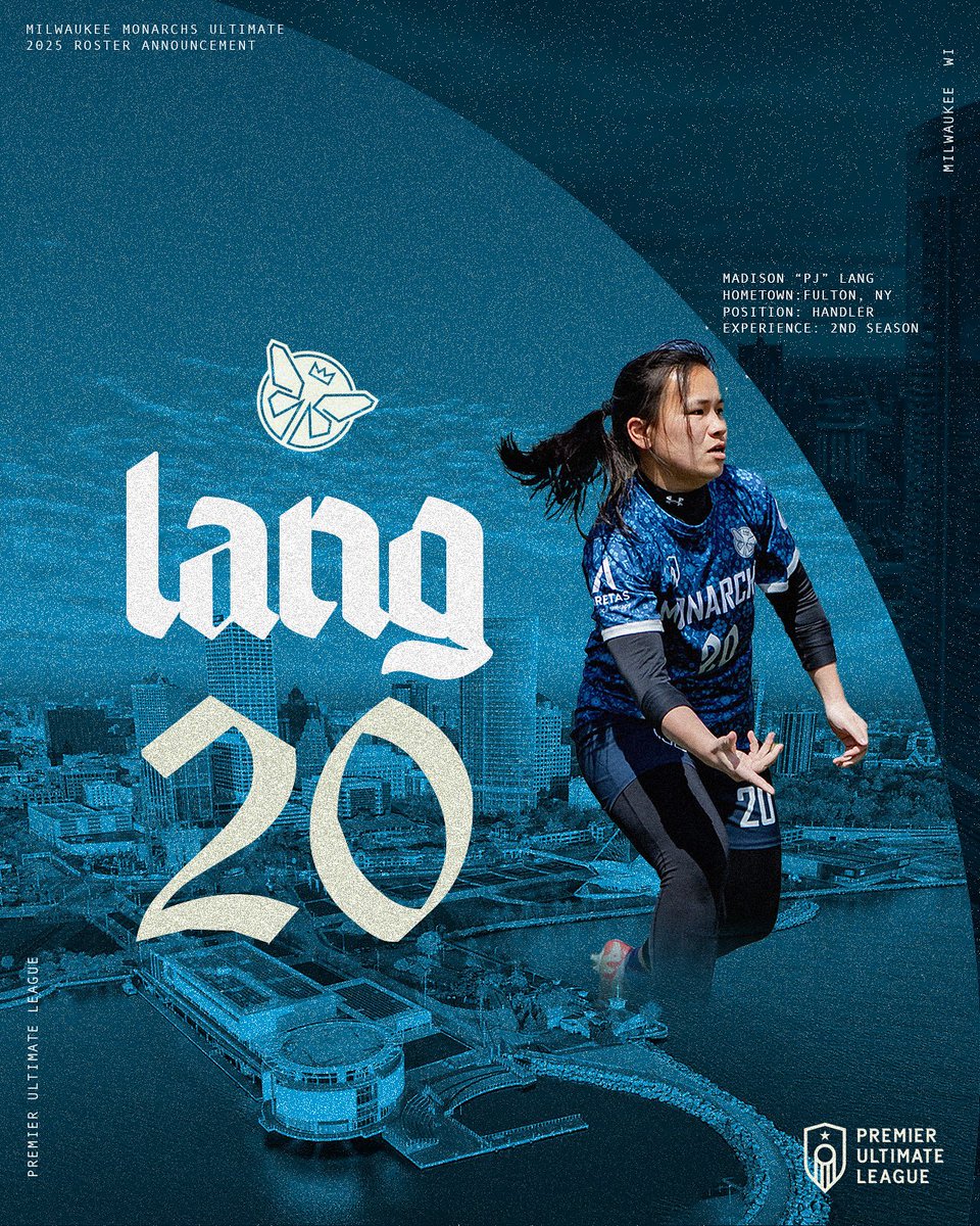 Welcome BACK to the Monarchy, Madison “PJ” Lang! 🦋

Back for a SECOND season with the Monarchs, PJ is a handler constantly working to deny the strike cut on defense and makes consistent throws on offense. We are thrilled to have PJ back. 👑

#WingsUp #CrownsOn #PUL