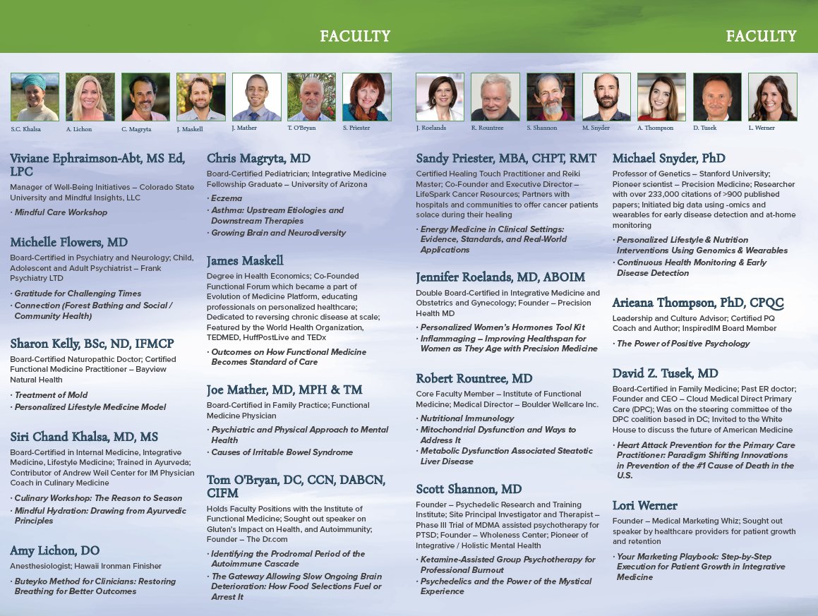 InspiredIMF's tweet image. 📢 Big news! The official cIMc 2025 Brochure is out and tickets are selling fast! Don't miss your chance to be part of it.
Ready to learn more and secure your spot? Visit the link in our bio!
#CME #MedicalConference #cIMc2025 #EstesPark #IntegrativeMedicine #LifestyleMedicine