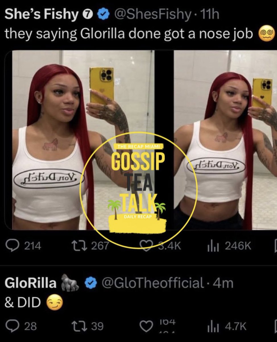 TheRecapMiami's tweet image. #Glorilla speaks on rumors of her getting a nose job! Me personally I think she was perfectly fine before!! what yall think?🤣