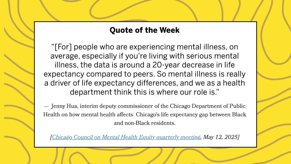 🤔 This week in the #Newswire: How mental health widens Chicago’s life expectancy gap. Plus, the future of pretextual traffic stops⬇️
citybureau.org/newswire/2025/…