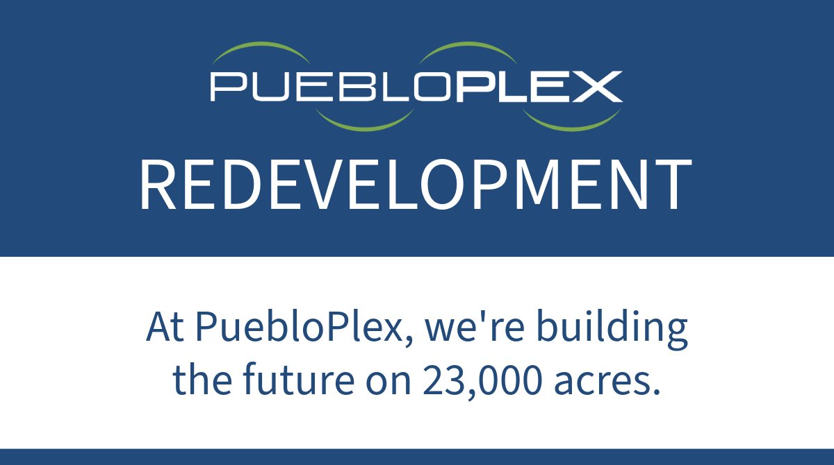 Redevelopment transforms unused land into opportunity—bringing jobs, boosting the economy, improving infrastructure, and creating space for growth. At PuebloPlex, we're building the future on 23,000 acres. #PuebloPlex #Redevelopment #WeAreReadyToGrow #ColoradoOpportunity