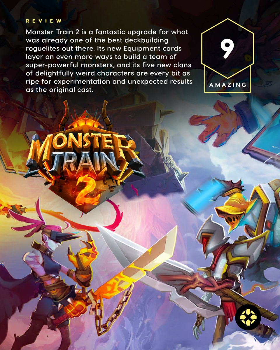 Monster Train 2 is a fantastic upgrade for what was already one of the best deckbuilding roguelites out there, with so many interesting variables and options to make replays interesting that it feels bottomless.

Our review: bit.ly/3YTfGcJ