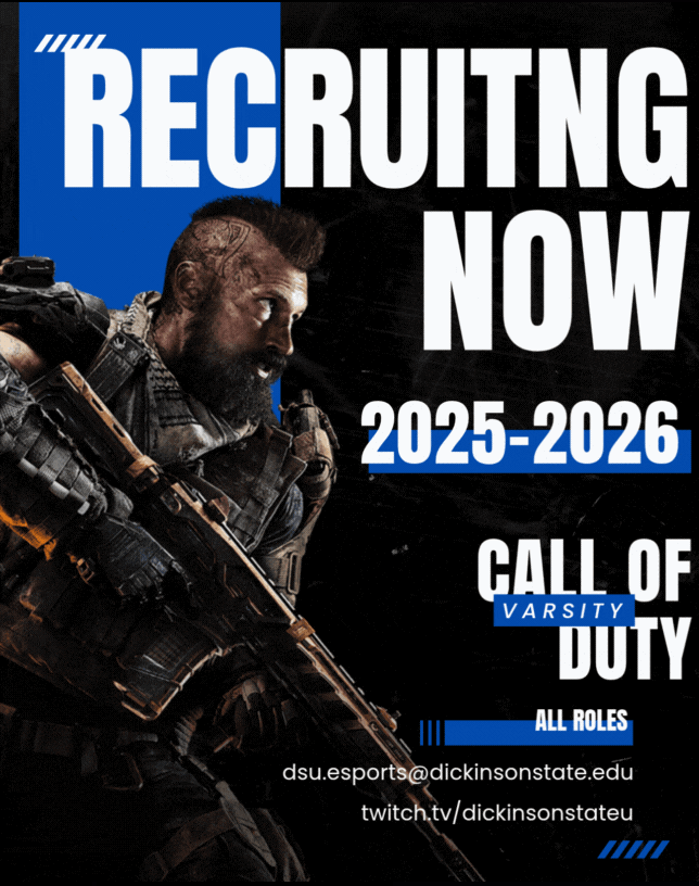 Get your loadouts ready!

We are still recruiting for Varsity and JV Call of Duty for 2025-2026! Scholarships are available! Want to take the helm? Head to bluehawkesports.com or email the contact on screen for more! #hawksareup