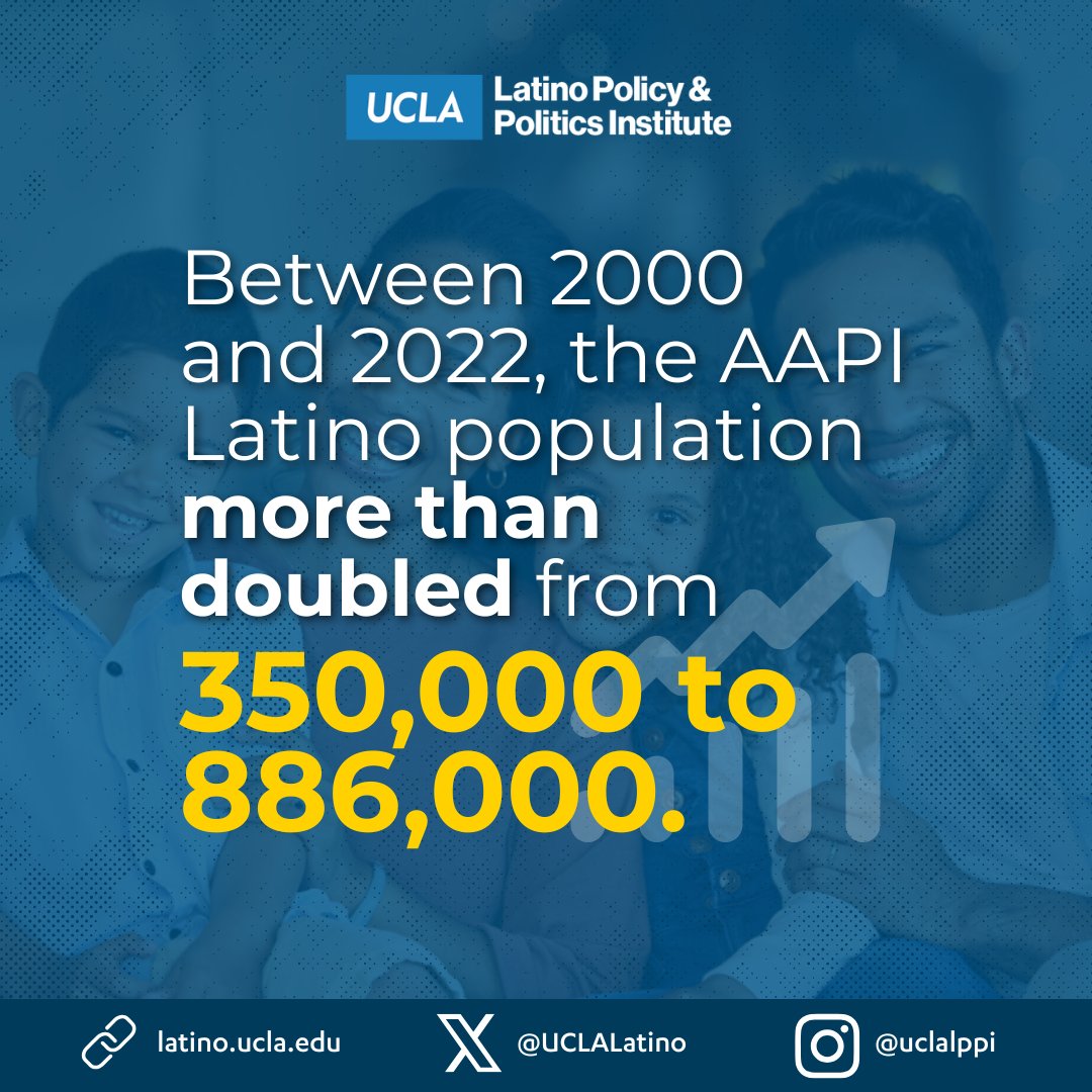 UCLAlatino's tweet image. This #AAPIHeritageMonth, we celebrate the diverse AAPI communities in the U.S. Learn more about the growing AAPI Latino population and their unique experiences in our 2024 Latino Data Hub Brief. Learn more latinodatahub.org/#/research/aap…
