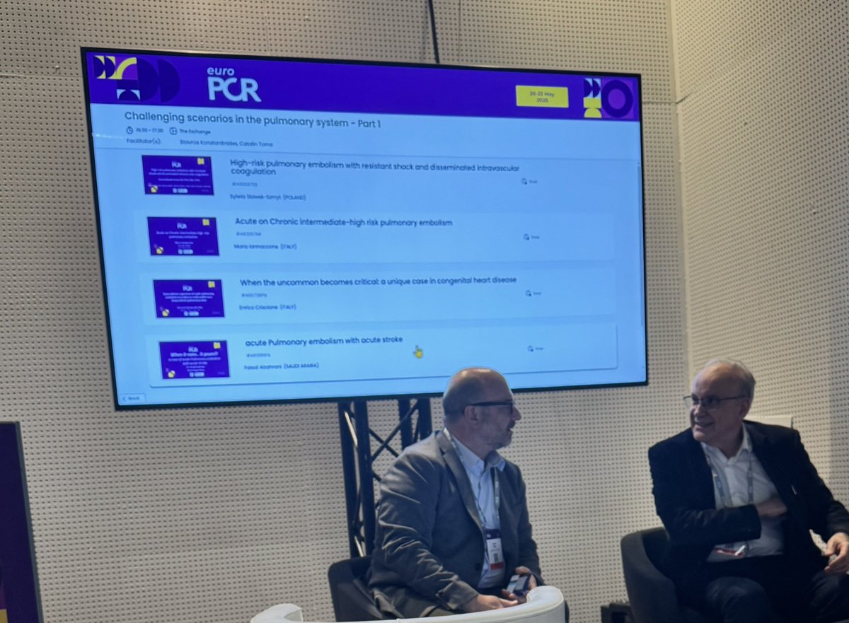 Had a great time presenting (as always!) on pulmonary embolism at #EuroPCR 2025– no clots in the flow of information! 🫁💥
Thanks to everyone who joined the session!@PCRonline