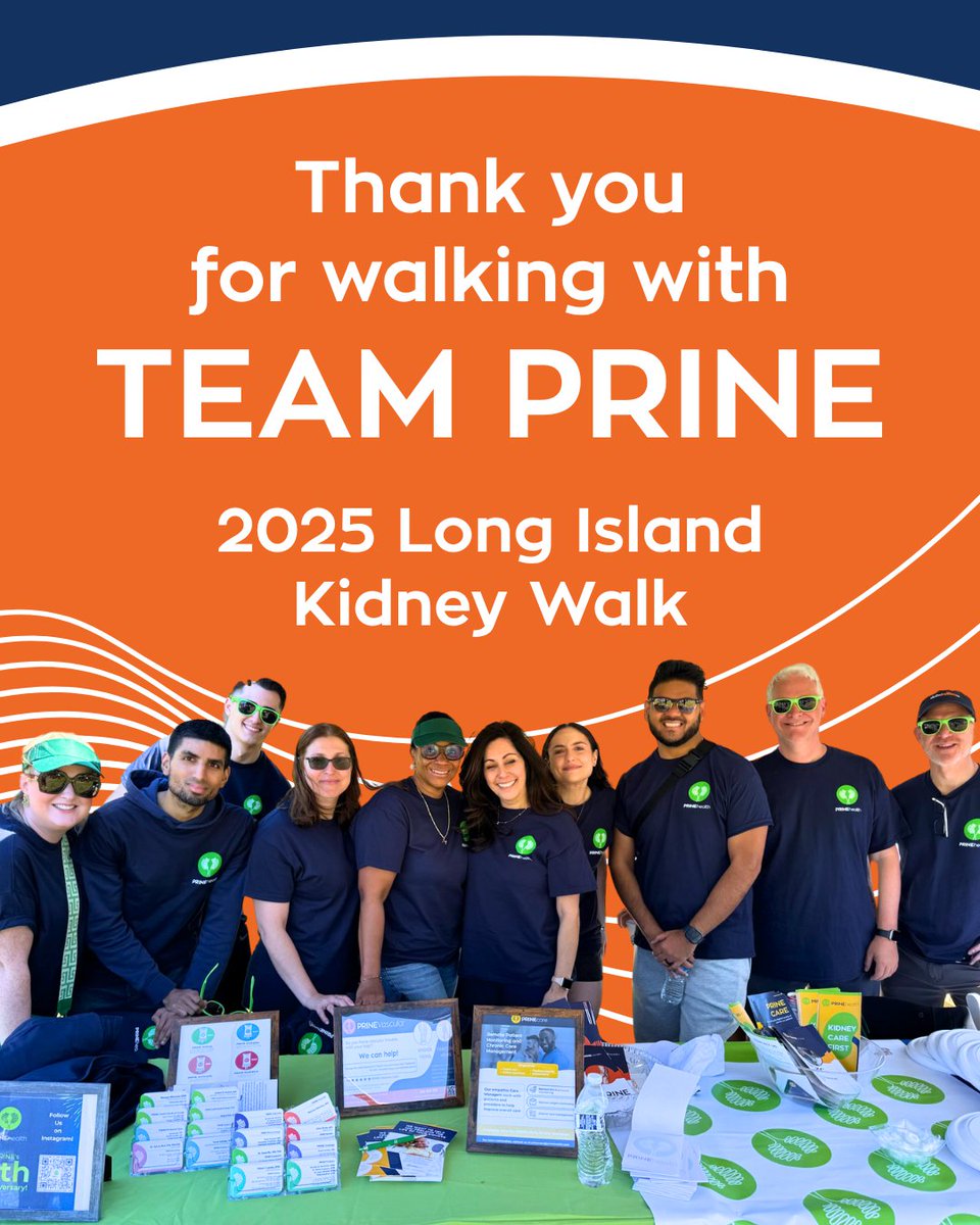 PRINEhealth's tweet photo. Thank you to everyone who walked, supported, and stood with Team PRINE to make a difference for kidney health!
#PRINE #PRINEHealth #TeamPRINE #ThankYou #longisland #health #doctor #healthcare #primarycare #newyork #nkf #wellness #kidney #NationalKidneyFoundation @nkf https://t.co/CaVQPWPeXm