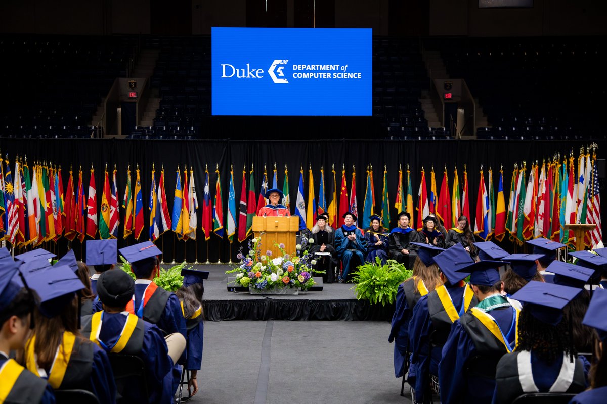 dukecompsci's tweet image. "Wherever life takes you, you'll always have a home here." - Chair of Duke CS, Jian Pei
Congratulations to our Computer Science graduates in the #Classof2025! 🎓
View more photos and watch the recording of the May 9th commencement ceremony duke.is/g/6tgb