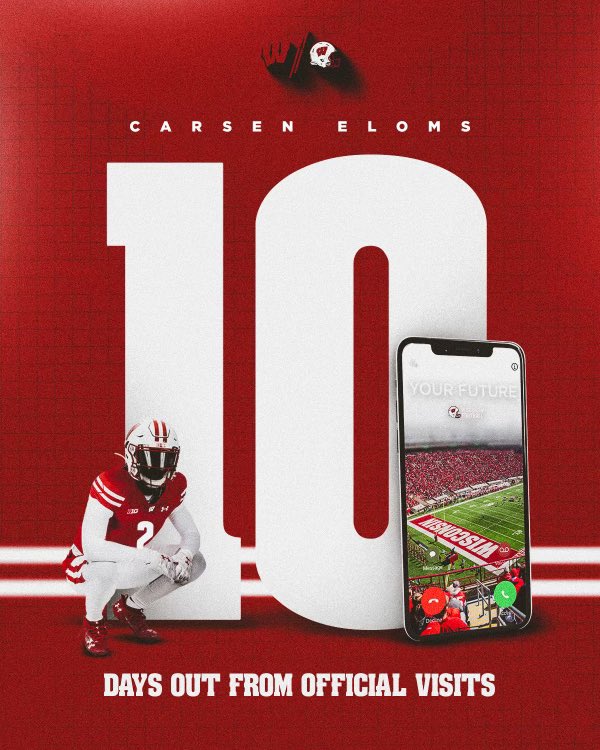 Carsen Eloms 3⭐️ CB (@carseneloms) on Twitter photo Can’t wait‼️ #Badgers #OnWisconsin <a href="/BadgerFootball/">Wisconsin Football</a> <a href="/CoachFick/">Luke Fickell</a> <a href="/Haynes_Badgers/">Coach Paul Haynes</a> <a href="/PatLambert13/">Pat Lambert</a> Can’t wait‼️ #Badgers #OnWisconsin <a href="/BadgerFootball/">Wisconsin Football</a> <a href="/CoachFick/">Luke Fickell</a> <a href="/Haynes_Badgers/">Coach Paul Haynes</a> <a href="/PatLambert13/">Pat Lambert</a>