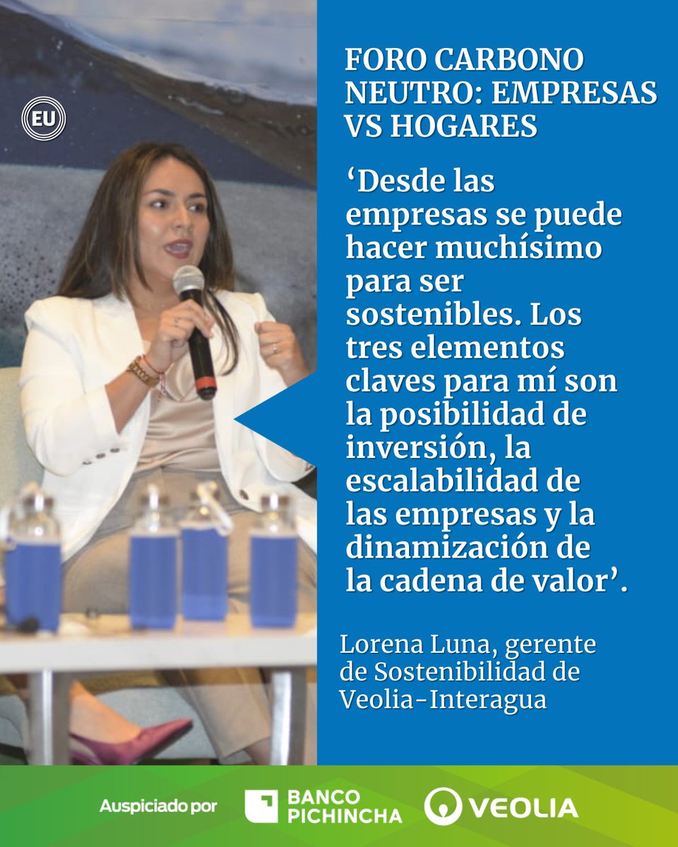 eluniversocom's tweet photo. #CarbonoNeutro |  #LorenaLuna, gerente de sostenibilidad de Veolia-Interagua, asegura que las empresas pueden ser claves en aportar al cambio https://t.co/35sylJXsWn https://t.co/3Yiql22v4e