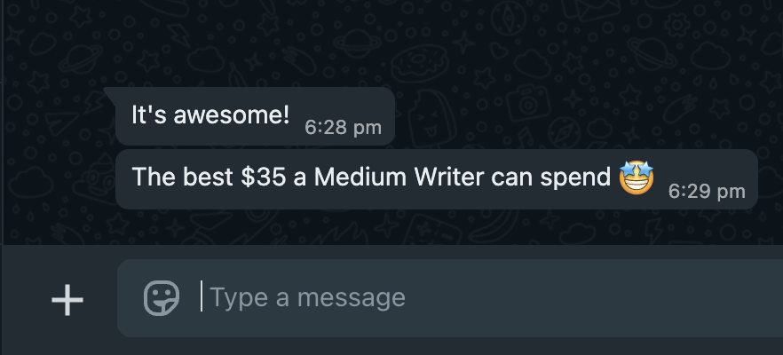 mymediuminfo's tweet image. “The best $35 a #Medium Writer can spend 🤩”
That’s what someone messaged me after trying out Medium Portfolio Pages
— and it made my day.
#buildinpublic