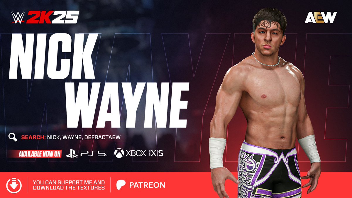 "The Prodigy" Nick Wayne is available now on Next-Gen Community Creations.

Use the search tags: Nick, Wayne, DefractAEW.

Enjoy!