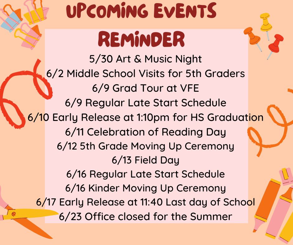 Upcoming events at VFE! @LaurieDent1 <a href="/SumnerSchools/">Sumner-Bonney Lake School District</a> <a href="/Adam_Uhler/">Adam Uhler</a> <a href="/VFEpto/">VFEpto</a>