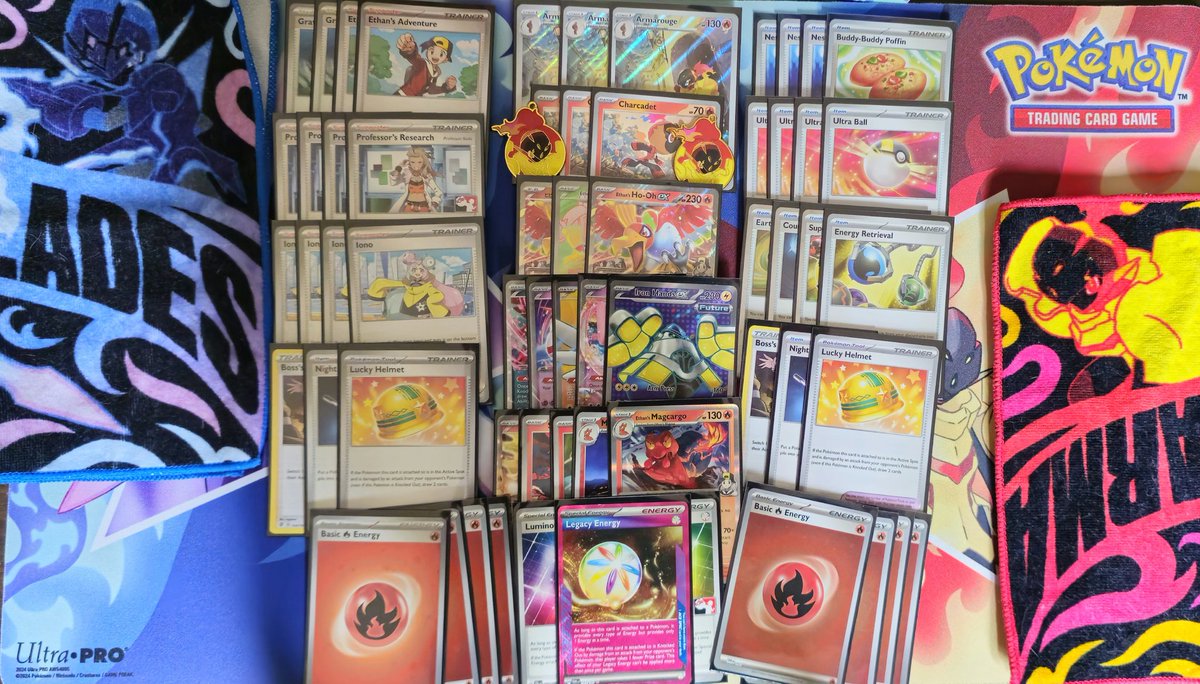 "Golden Firebox V.2"

2nd version of the list. First version didn't have good draw power and wasn't as consistent.

Love Ethan's Macargo as the attacker

Once the set hit's PTCGL, will make a video and stream too!

m.twitch.tv/onlygameshow/h…

youtube.com/@paradoxtheonl…

#ArmarougeDeck