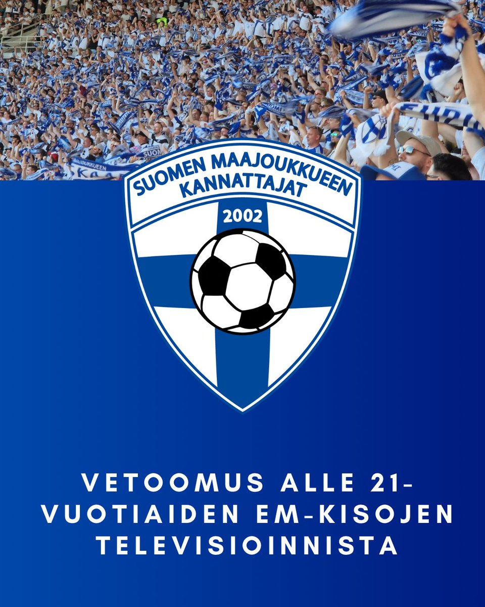 Pohjoiskaarre's tweet photo. SMJK:n mielestä UEFA U21 EM-kisat ovat tärkeä osa suomalaista jalkapallokulttuuria ja haluammekin saada mahdollisimman laajan näkyvyyden arvokisoille. Näissä kisoissa pelaavat tulevaisuuden Huuhkajien tähdet.
➡️ Lue vetoomus: https://t.co/vFGkkZoSCT https://t.co/e2kXUmhxSt