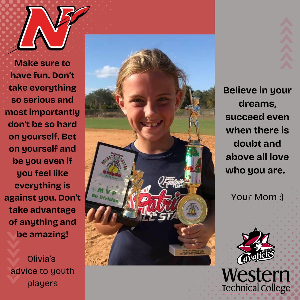 Today is Graduation Day... Tomorrow is Senior Night!
Thanks to our seniors for being such good leaders and role models to our youth. Up next on our Senior Spotlight today... 
Olivia McNulty ❤️