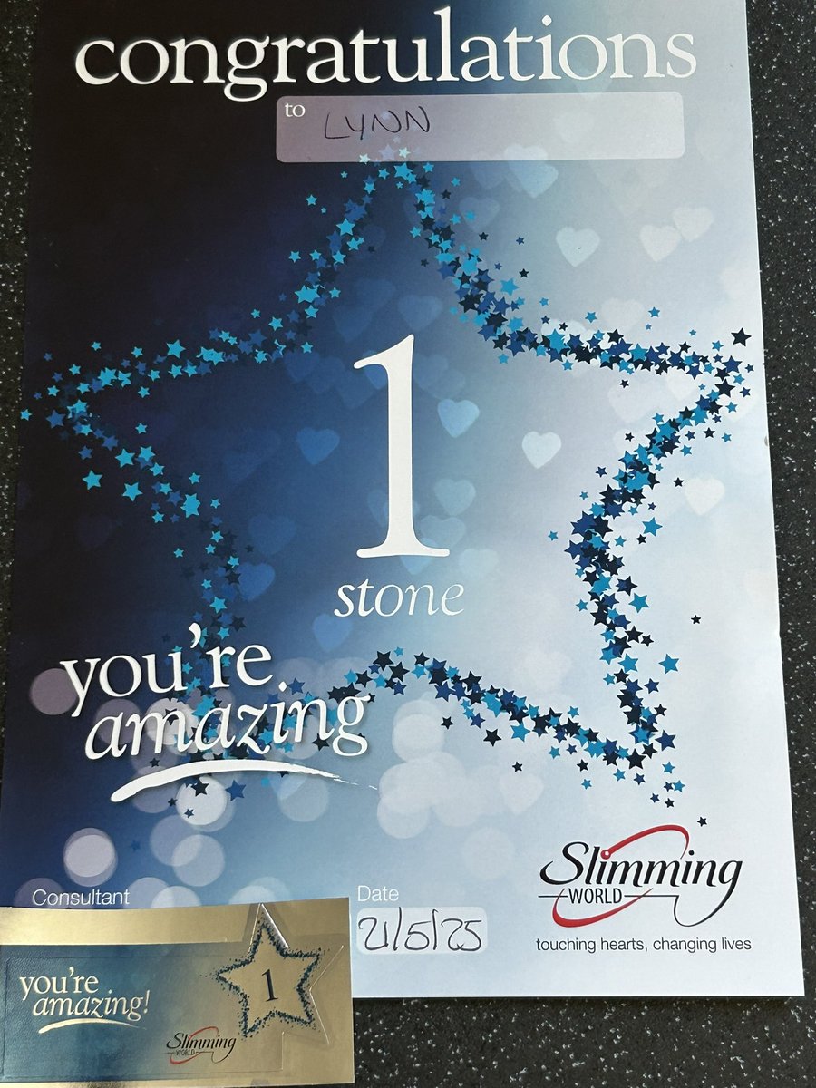 aston1970ap's tweet image. Lost another pound and half this week. Got my 1 stone award tonight. Lost 1 stone and 1 pound upto now. I’m sooooo chuffed 😊 
#Slimmingworld @SlimmingWorld