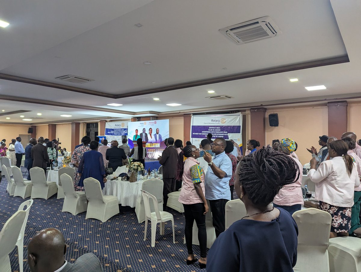 Currently: Grand Joint Installation Ceremony of the brand new Presidents, Rtn Daphine Ann Abeinemukama for RC Butabika Royals, Rtn. Maj. Jackson Mugenyi for RC PortBell, Rtr. Musenero Ivan for RAC Butabika Royals and Rtr. Whitney Ndagire for RAC Butabika at Silver Springs Hotel.