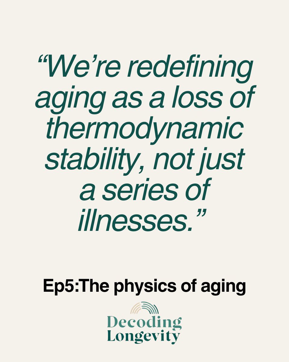 DcodLongevity's tweet image. 🎙️ Aging ≠ just diseases.
What if it’s really about loss of thermodynamic stability?
🧵 A new episode of #DecodingLongevity is out now 👇
This week we welcome physicist & @hacking_aging founder @fedichev , who offers a radically different framework for aging.