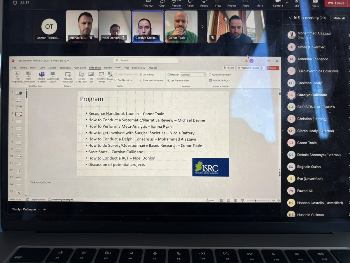 Irish Surgical Research Collaborative (@isrctweets) on Twitter photo And we are off! Our Research Webinar is in full swing this evening .. First off is our president <a href="/CarolynCullina4/">Carolyn Cullinane</a> giving a debrief about the ISRC and how the group was formed And we are off! Our Research Webinar is in full swing this evening .. First off is our president <a href="/CarolynCullina4/">Carolyn Cullinane</a> giving a debrief about the ISRC and how the group was formed