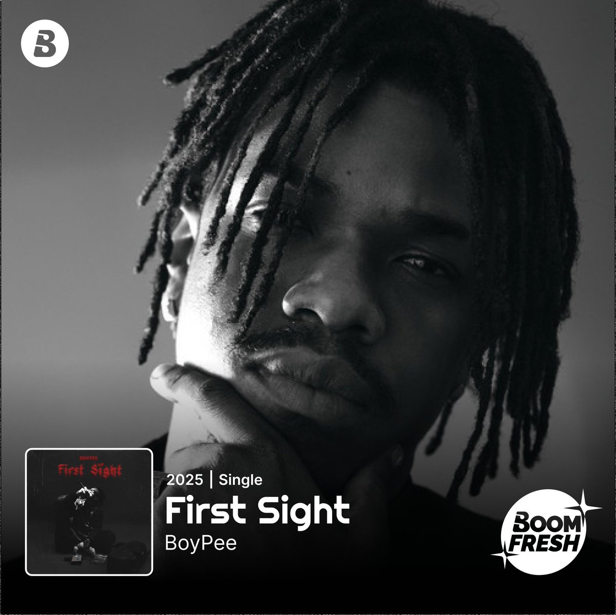 BoomplayNigeria's tweet image. 👀 One look was all it took…
@boypee__ is back with a love anthem that hits deep! 💘🔥

Is it love or heartbreak? 💔 
🎧Stream “First Sight” now, on #Boomplaymusic 

▶️🔗 Boom.lnk.to/BoyPeeFirstSig…

#BoyPee #FirstSight #NewMusic #BoomFresh #HomeOfMusic