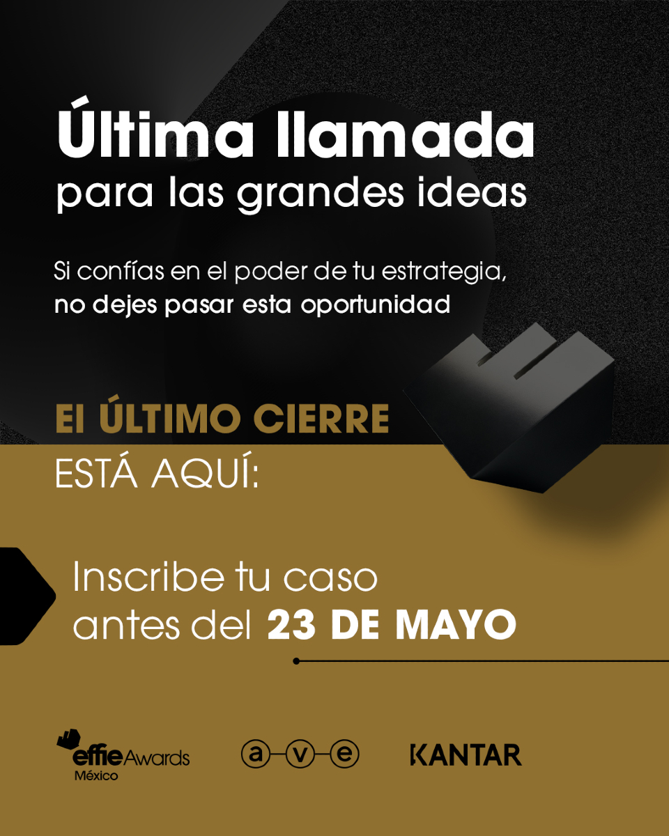 🚀 No dejes que la oportunidad se te escape.
Si tu campaña tiene lo necesario para competir, inscríbela ahora aquí 👉🏼 effie.com.mx/inscribe-tu-ca…