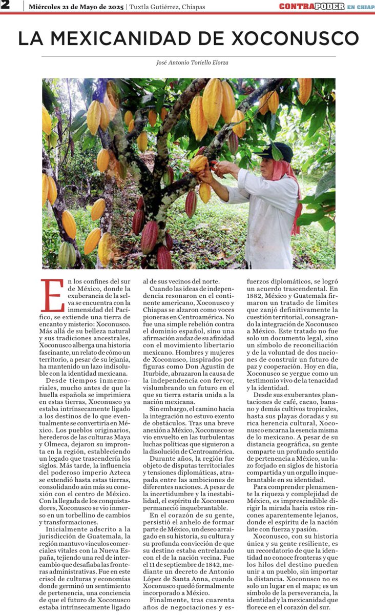 Pp_Toriello's tweet photo. La mexicanidad de Xoconusco https://t.co/CwUzoKirAw
