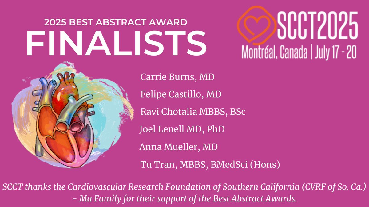 Heart_SCCT (@heart_scct) on Twitter photo Don’t miss the #SCCT2025 Best Abstract Virtual Presentations on June 12, 11:30am - 1pm ET! Join us for FREE and hear about the latest CCT research. #YesCCT <a href="/RonKarlsbergMD/">Ronald P. Karlsberg MD FACP FAHA FACC MSCCT |</a>
Register here: ow.ly/IHA950VU6rV Don’t miss the #SCCT2025 Best Abstract Virtual Presentations on June 12, 11:30am - 1pm ET! Join us for FREE and hear about the latest CCT research. #YesCCT <a href="/RonKarlsbergMD/">Ronald P. Karlsberg MD FACP FAHA FACC MSCCT |</a>
Register here: ow.ly/IHA950VU6rV