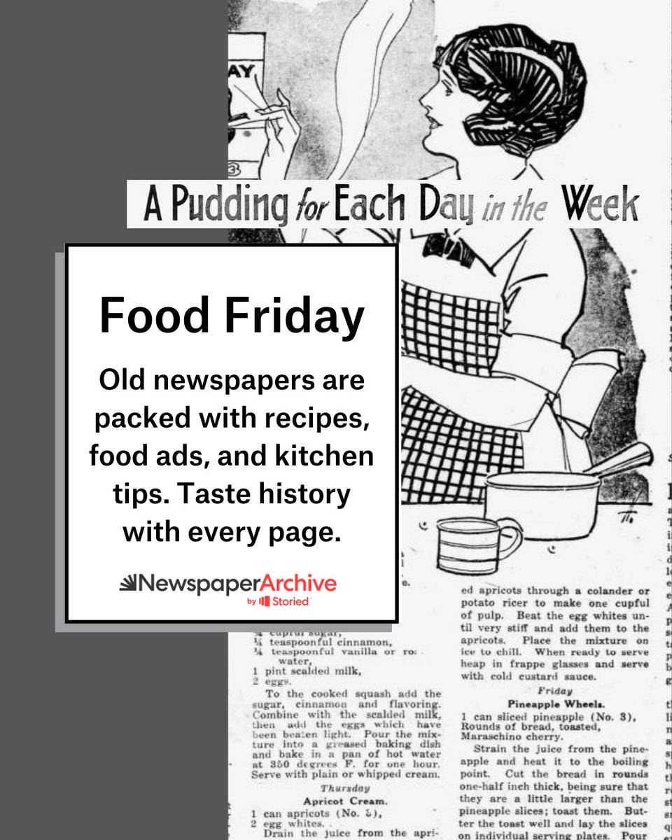 newspaper_arch's tweet photo. Before food blogs, there were newspaper columns. Uncover forgotten recipes in our archives. https://t.co/RCg4ANkACj #FoodFriday #NewspaperArchive #Newspapers #FoodLoversUnite #recipeshare #vintagerecipes https://t.co/ZJKvf9gVwH
